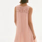 Joseph Ribkoff - Lace Chiffon Pleated Trapeze Midi Dress