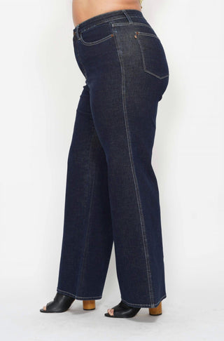 Judy Blue - Calça Jeans Retro de Perna Larga