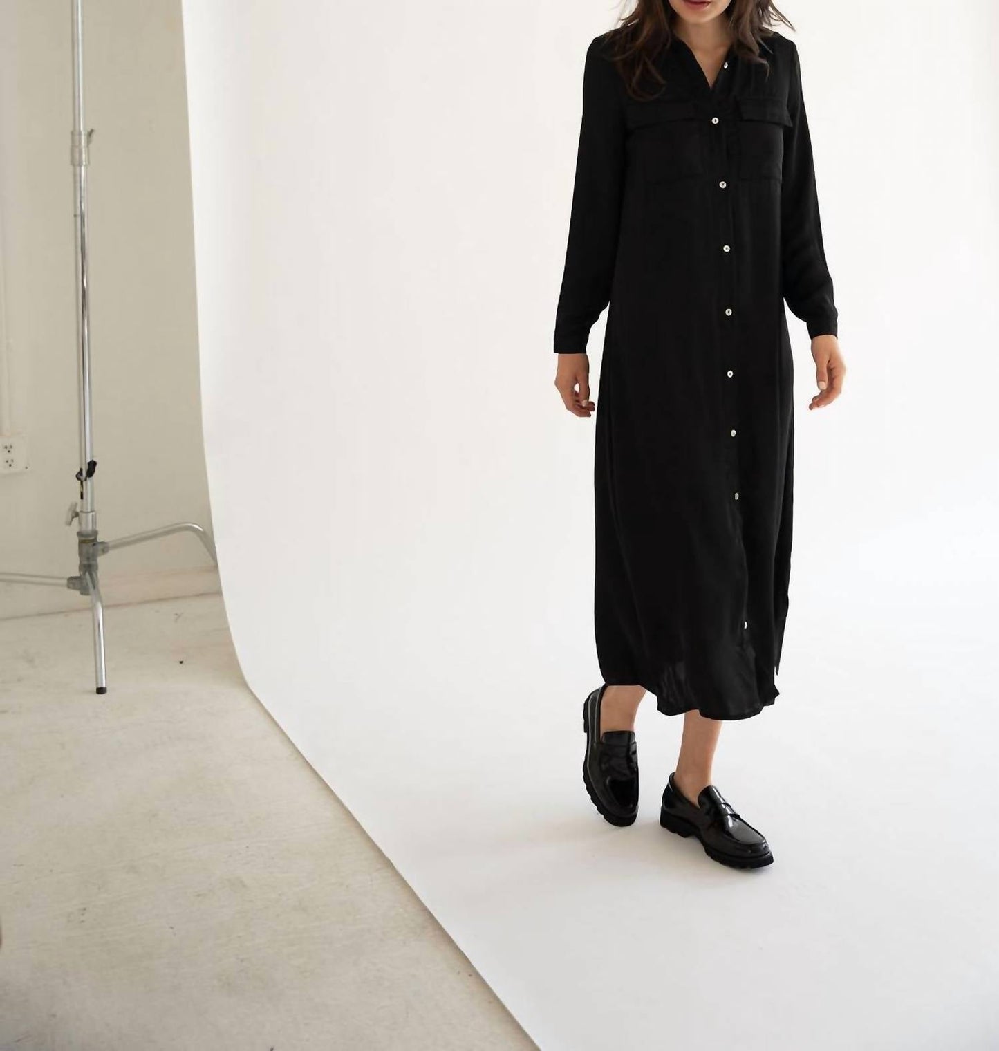 Mima Rosso - Satin Shirt Dress