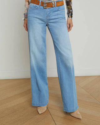 L'Agence - Jeans Joanne de cintura baixa e perna larga