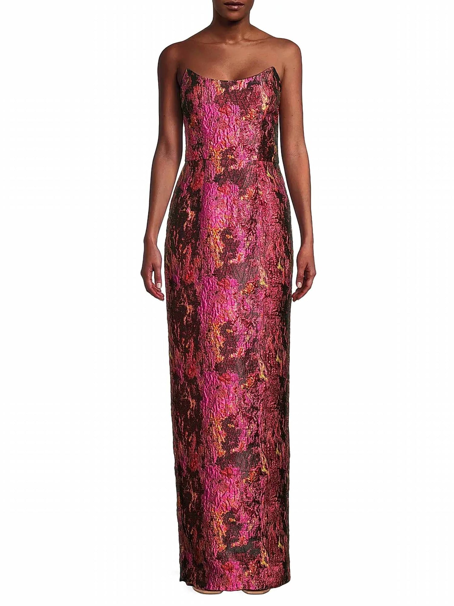 Black Halo - Lumina Jacquard Strapless Maxi Gown