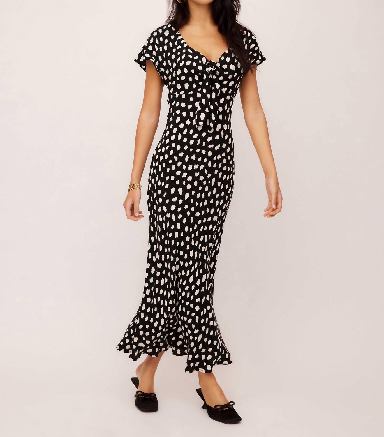 Fifteen Twenty - Emmeline Tie-front Bias Maxi Dress