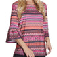 Multiples - Flounce Sleeve Chevron Print Top