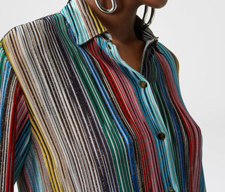 Missoni - Camisa de malha canelada com slub Lame