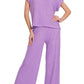 Trendsi - Zenana Rolled Sleeve Top and Pants Sweater Set