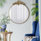 Large Round Wall Mirror With Metal Frame Circle Accent Mirror For Living Room Bedroom Entryway - Gold
