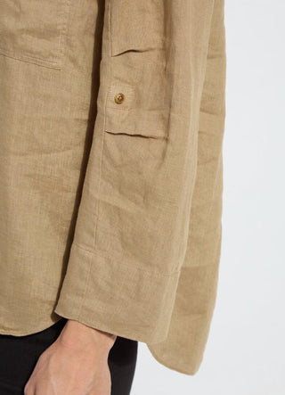 Camisa utilitária de linho Lysse - Roe Roll Tab
