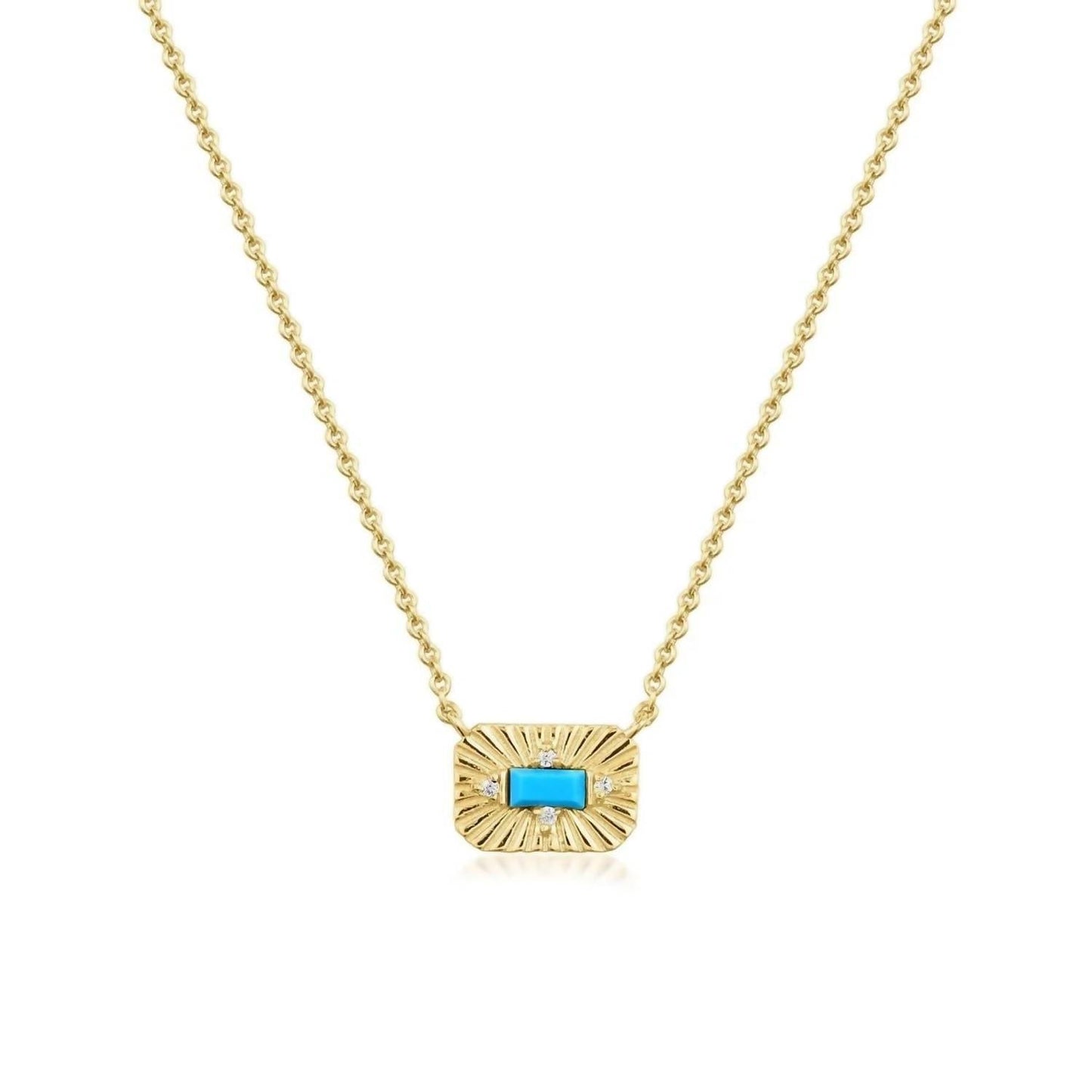 Eklexic - Colar feminino com pingente pequeno em formato de estrela e pedra turquesa