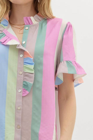 Entro - Blusa Listrada Pastel