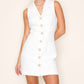 Golden - Button-up Sleeveless Mini Dress