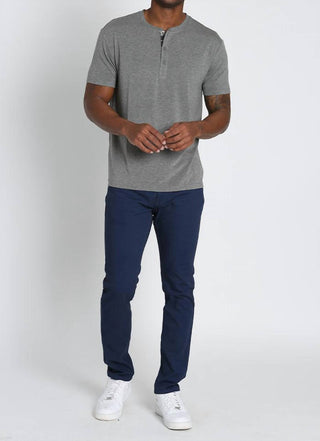 Jachs New York - Camiseta Henley de manga curta com elastano e viscose