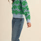 &Merci - Fuzzy Flower Crew Sweater