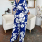 Double Take - Full Size Printed Tie Back Wide Leg Jumpsuit