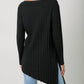 Mystree - Pleated Diagonal Cut Tunic Sweater