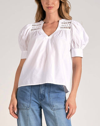 Elan - Blusa com manga bufante