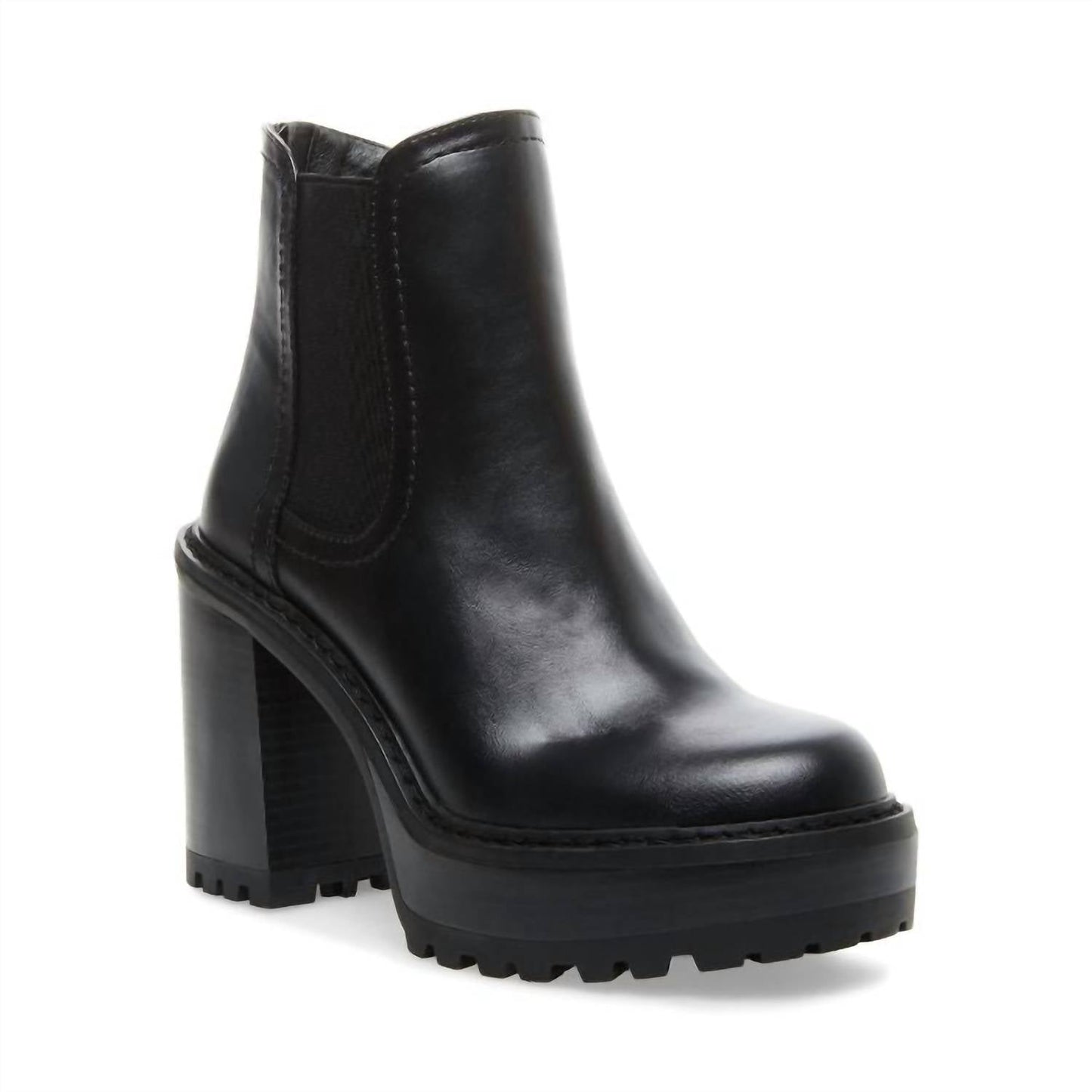 Steve Madden - Women's Lug Sole Stacked Heel Bootie