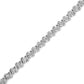 14K White Gold 1.00 Cttw Lab Grown Diamond Round Miracle Plate and "S" Link Tennis Bracelet (F-G Color, VS2-SI1 Clarity) Size 7"