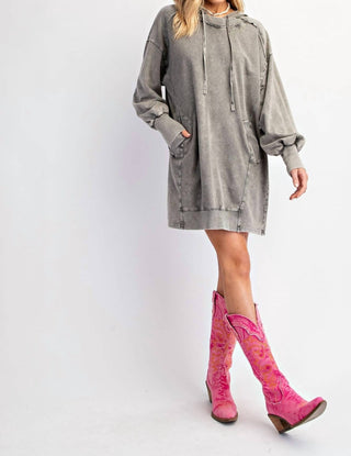 Easel - Halle Hooded Mini Dress