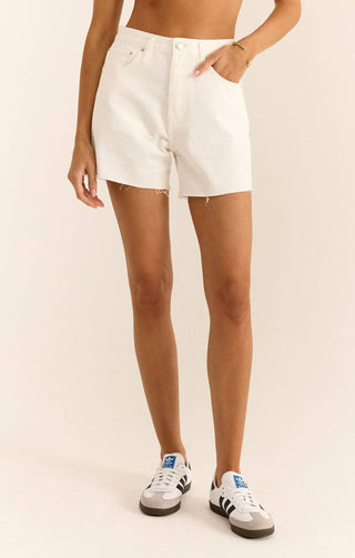 Z Supply - Shorts jeans de cintura alta para o dia a dia