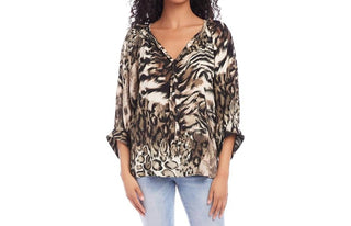 Karen Kane - Blusa de manga comprida