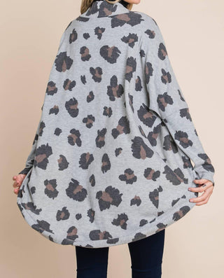 Bombom - Animal Print Knit Cardigan