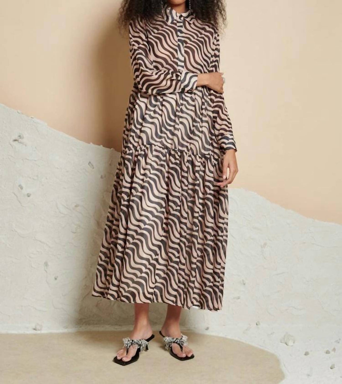 Ghospell - Cecilia Printed Midi Dress
