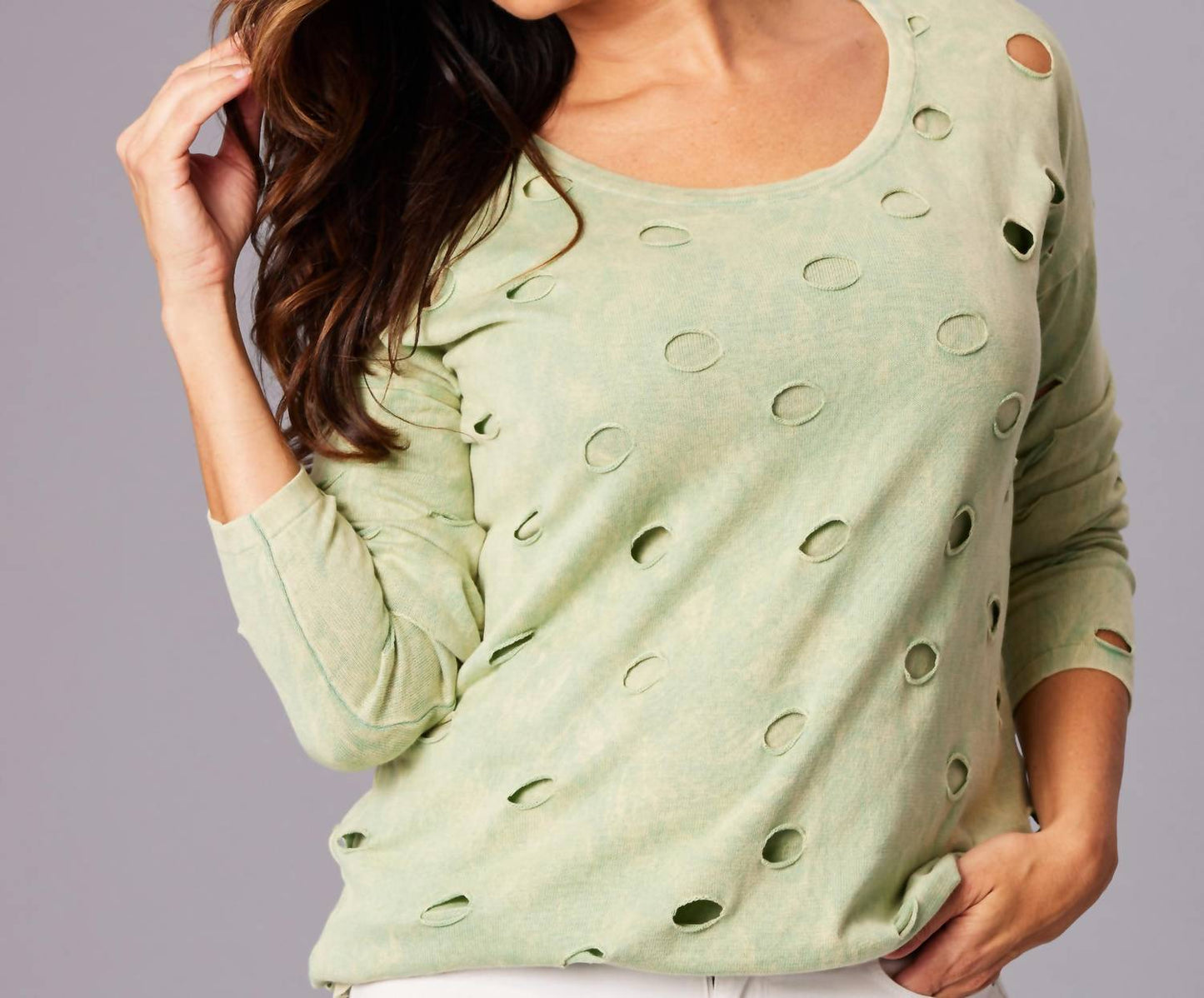 Angel Apparel - Cutwork Scoop Top