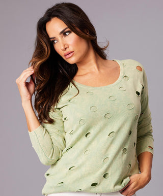 Angel Apparel - Cutwork Scoop Top