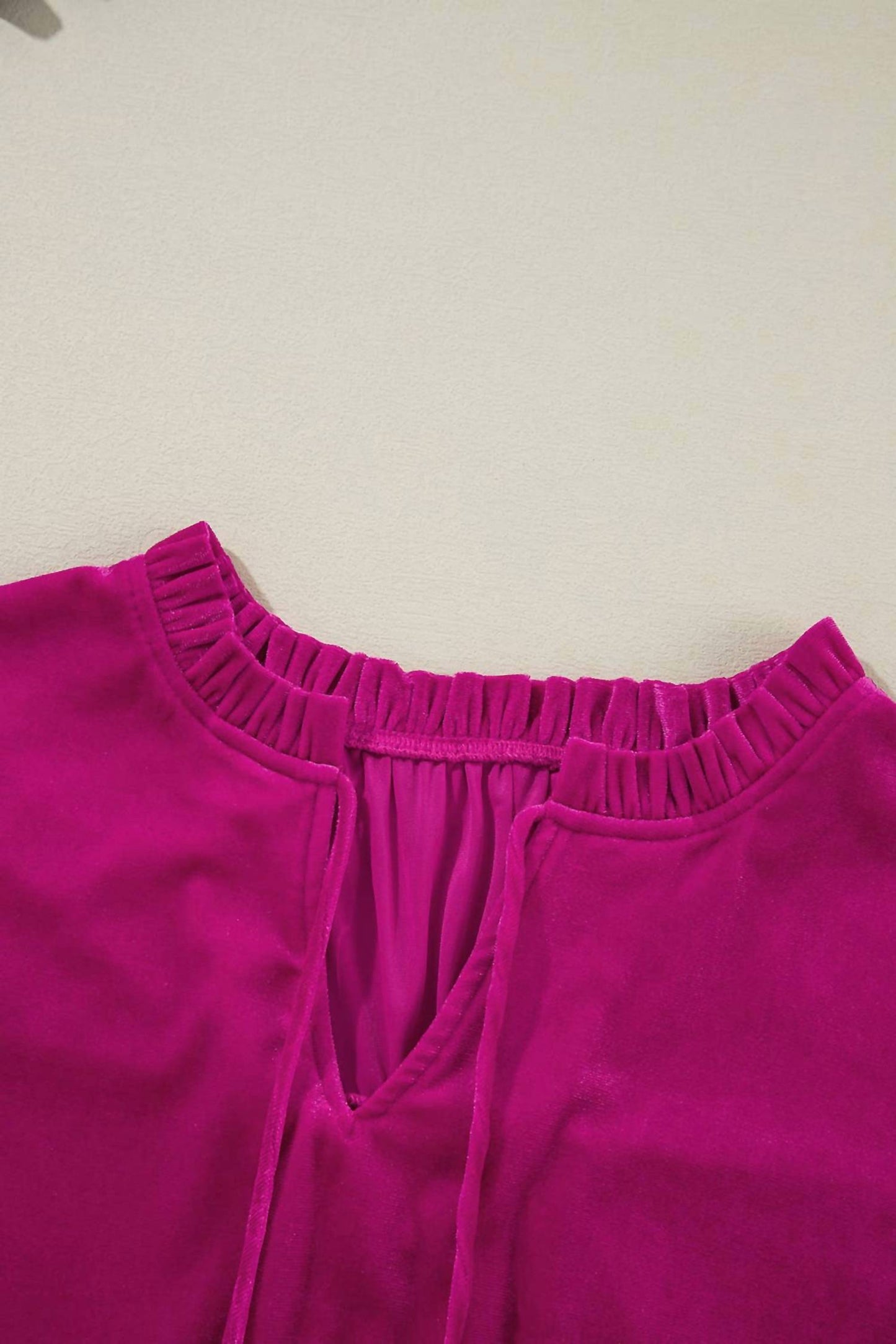 66Disco - Ruffled Sleeve V Neck Blouse