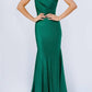 Jovani - One-shoulder Draped Glitter Gown
