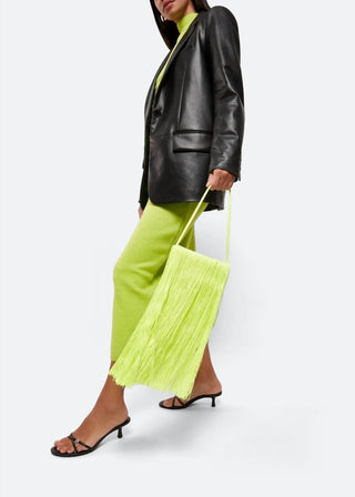 Alexander Wang - Bolsa de ombro feminina com franjas de cristal e cetim