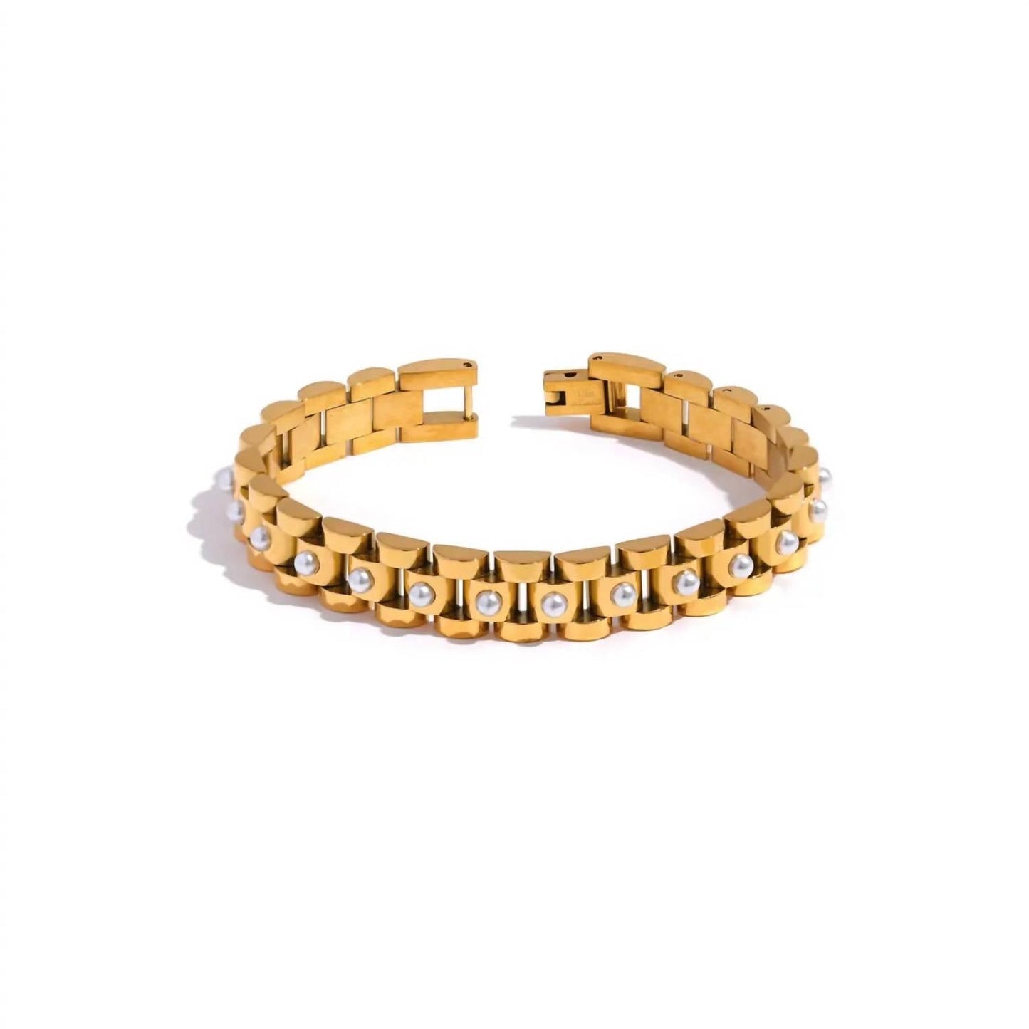 Hjane Jewels - Pearl Wristwatch Chain Bracelet