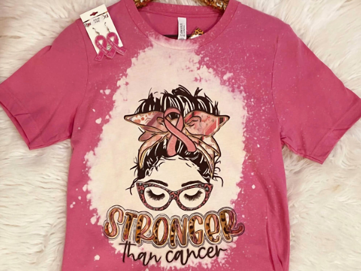 Squishy Faces - Women's Stronger Than Cancer Bleached Tee