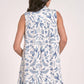 Elan - Sleeveless Botanical Print Collar Dress
