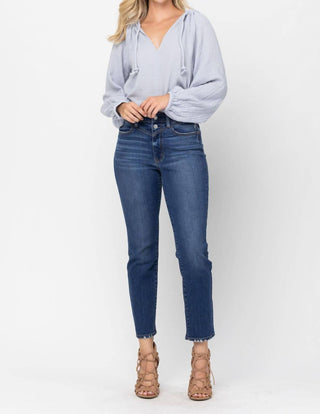 Judy Blue - Calça jeans slim fit com jugo frontal e cintura alta