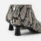 Ganni - Women's Faux Snake Crop Ankle Boot