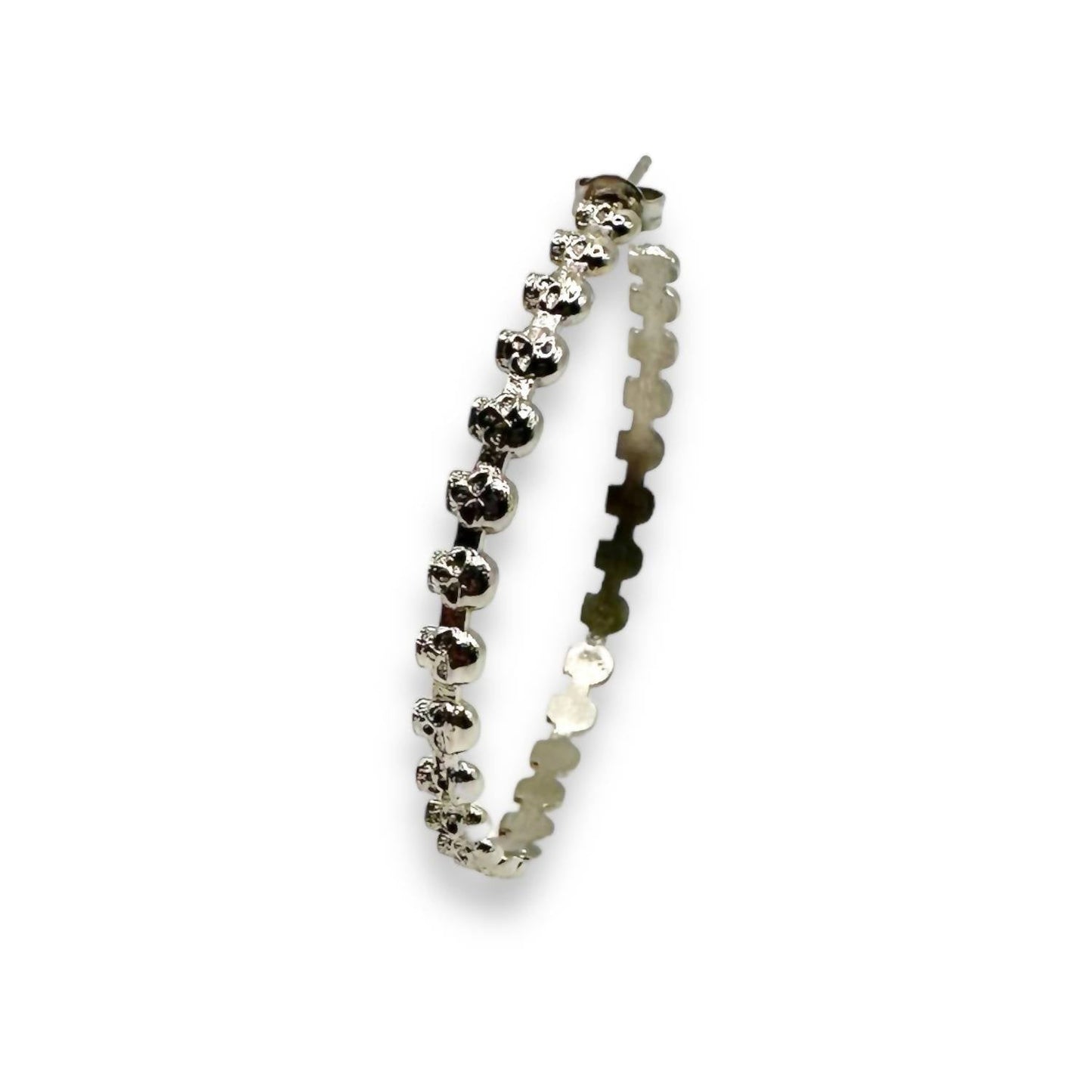 Jagged Halo Jewelry - Women's Eternity Skull Hoop Earrings