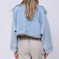 Vintage Havana - Denim Cropped Moto Jacket