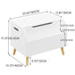 Toy Box With Front Bookshelf, Flip Top Lid, Safety Hinge For Kids Room Organization - White