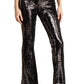Topshop Sequin Flare Trousers in Black  Size 6 Us