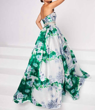 Mac Duggal - Vestido de baile floral sem alças com decote coração