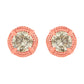 14K Yellow Gold Plated .925 Sterling Silver 1.0 Cttw Round Brilliant Cut Diamond Solitaire Milgrain Stud Earrings (K-L Color, I2-I3 Clarity)