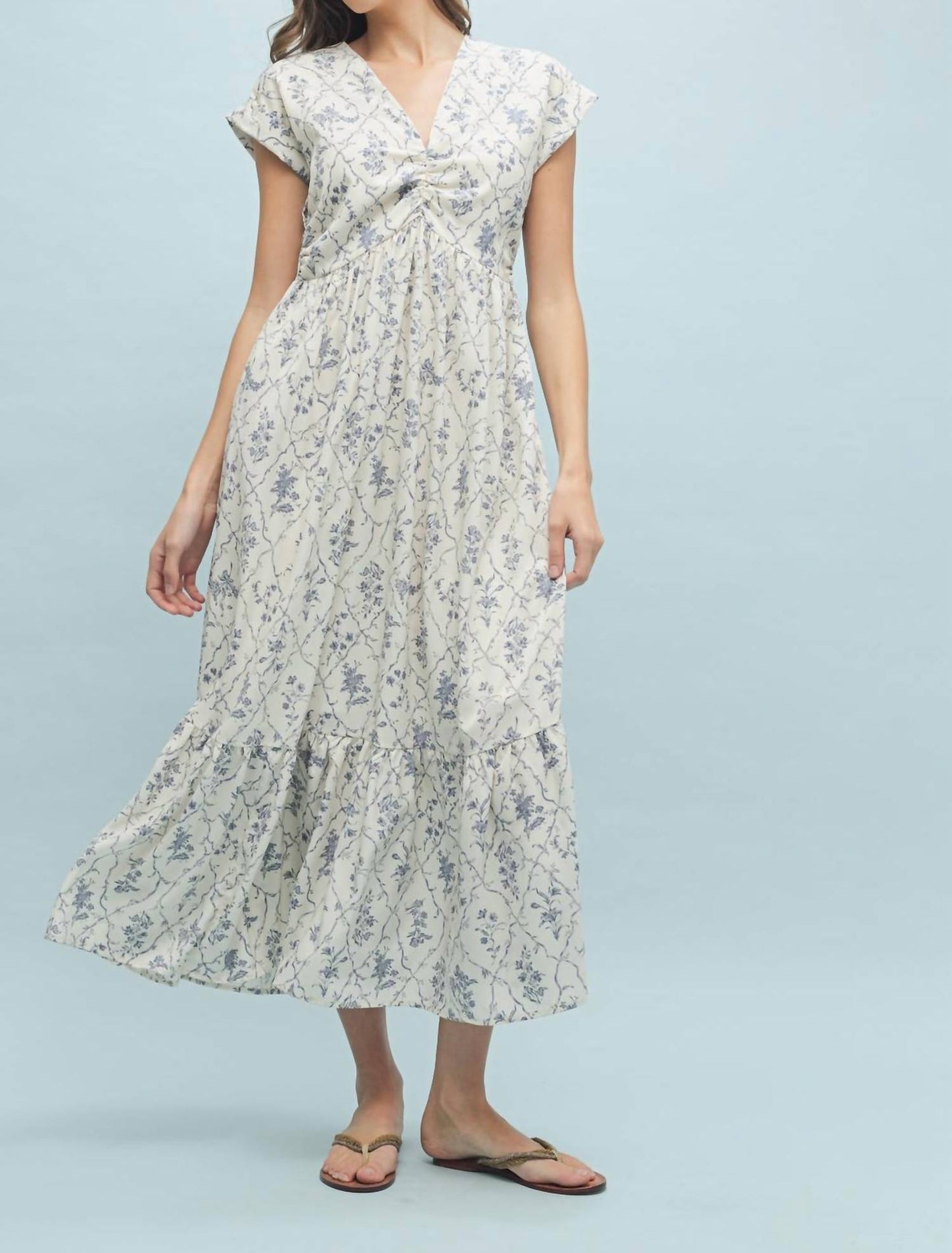 Daisy - Esther Floral Cinched Midi Dress