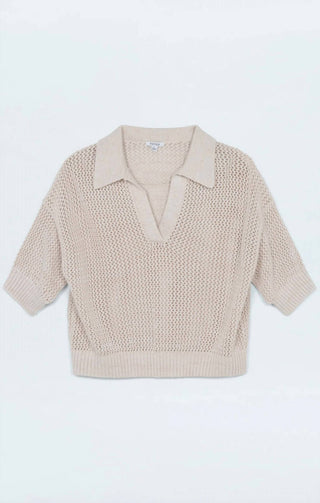 Pistola - Polo Emma Open Knit Manga Curta