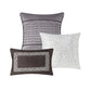 7 Piece Jacquard Comforter Set Grey/Taupe Queen