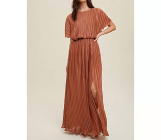 Lista de desejos - Vestido longo plissado