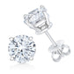 AGS Certified 14K White Gold 1.0 Cttw 4-Prong Set Brilliant Round-Cut Solitaire Diamond Push Back Stud Earrings (H-I Color, SI2-I1 Clarity)