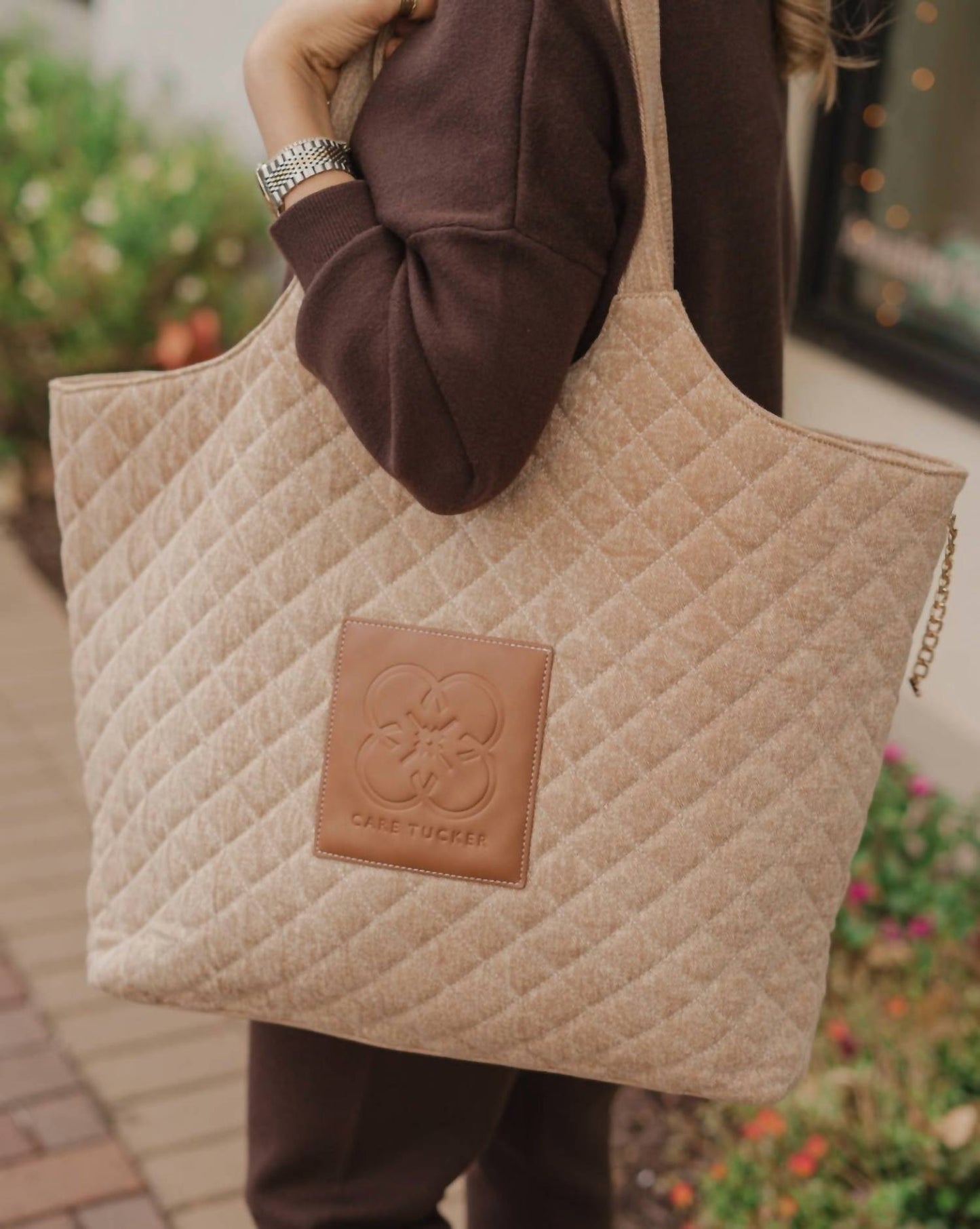 Care Tucker - Maxi Quilted Denim Tote Bag