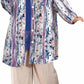 On The Plus Side - Printed Long Sleeve Chiffon Button Up Rodie Tunic - Plus