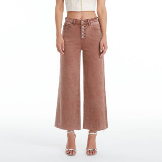 Bayeas - High Rise Wide Leg Twill Pants